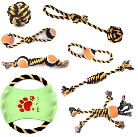 OralGos Hundespielzeug-Set für Welpen, Wurfspielzeug für Indoor-Hunde, aggressives Kauen, verhindert Fettleibigkeit, knirschfest