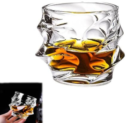 Pessrrtewg Verre à whisky en cristal japonais tempête, verres à whisky à l'ancienne, verre de bar en cristal lourd, verre de dégustation de whisky en cristal, verres à bourbon, cadeaux pour père homme