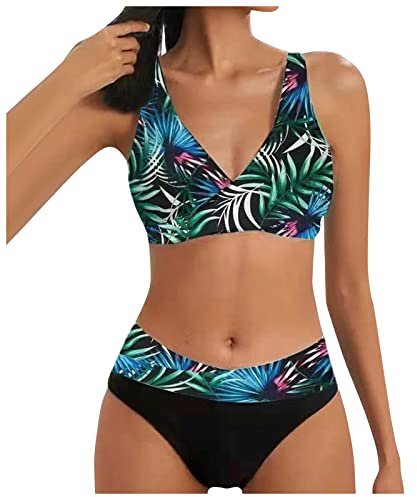 Bikinis Mujer 2025 Push Up Brasileño Bikini Talla Grande Tanga Dos Piezas Top Bañadores Mujer Braga Alta Verano con Relleno Deportivo Fatos De Banho Mulher Multicolor XXL
