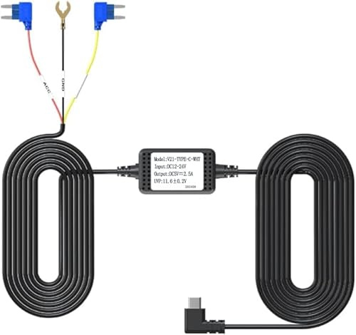 CS112 Dual Dashcam Hardwire-Kit, Dash CAM Coche Cargador Cable Kit 12V-24V a 5V con Fusible Kit, grabadora de Coche protección de Baja tensión