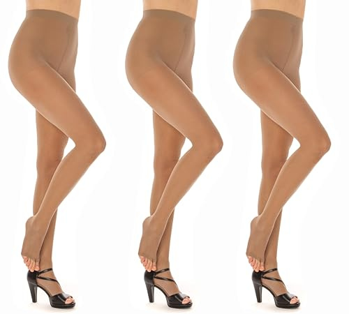SENTELEGRI Daphne 3 Pairs Open Toe Sheer Tights – 15 Denier – Summer Pantyhose Ideal for Peep Toe Shoes – Sizes S to XL