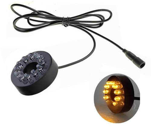 kesurpae Conector RGB impermeable para estanque, fuente de agua subacuática para pecera, iluminación especial para estanque, fuente de agua subacuática para pecera, Luz amarilla, 12 LED