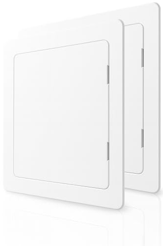 Proxinova Paintable Access Panels (Set of 2) 450x450 mm, High-Grade ABS Plastic Inspection Hatch, Fuse Box Cover Cabinet, Wall & Ceiling, Conceals Wires, Meters, Pipes, Fits Flush to Surfaces