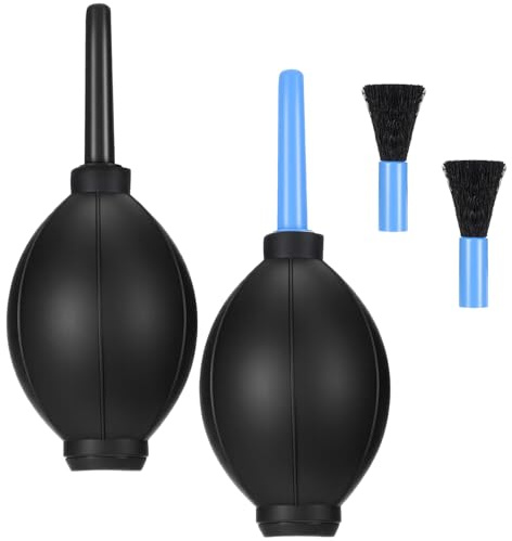 2 stycken blåsbälg kamera dammborttagare mjukt gummi luftblåsare luftblåsare kamera rengöring Dust Rocket objektiv rengöringsset med 2 rengöringsborstar för DSLR-kamerasensorfilter