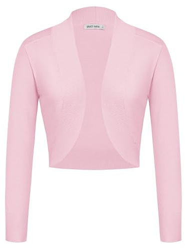 GRACE KARIN Women's Cropped Boleros Shrugs Long Sleeves Open Front Cardigan Sweater