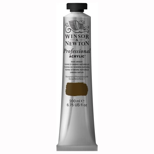 Winsor & Newton 2337554 Professional Acrylfarbe in Künstlerqualität, hohe Farbbrillanz & Deckkraft, Archivqualität, 200ml Tube - Umbra Natur