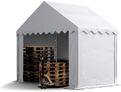 TOOLPORT Lagerzelt 3x2 m Zelthalle Unterstand Weidezelt PVC Plane 700 N wasserdicht in weiß