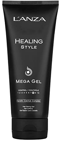 L'ANZA Heilungsstil Mega Gel mit Starkem Halteeffekt (200 ml), Pflegt und Erfrischt das Haar Während des Stylings, mit Keratin, Haargel für Frauen, Alkoholfrei, UV-Schutz, Verhindert Schäden