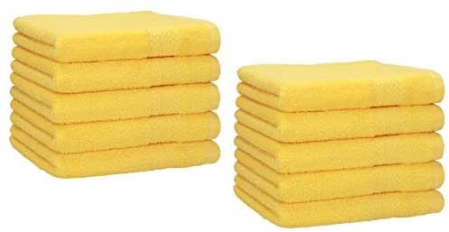 Betz 10er Premium Gästehandtücher-Set - Gesichtstücher-Set - Handtücher-Set - Händehandtücher - 30 x 50cm - gelb