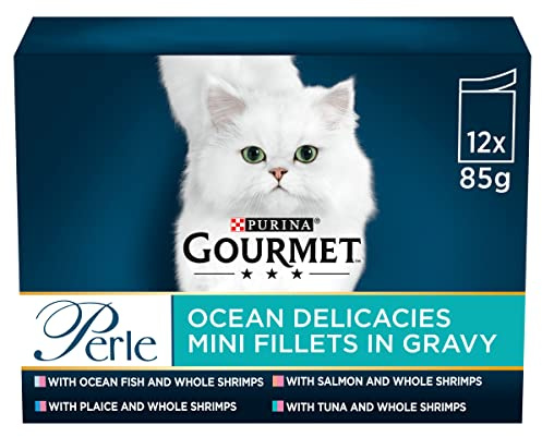 GOURMET Perle Ocean Delicacies in Gravy Wet Cat Food 12x85g (Pack of 4)