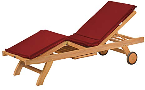 Kai Wiechmann Liegenauflage Auflage für Gartenliege Bordeaux rot Premium Made in Germany