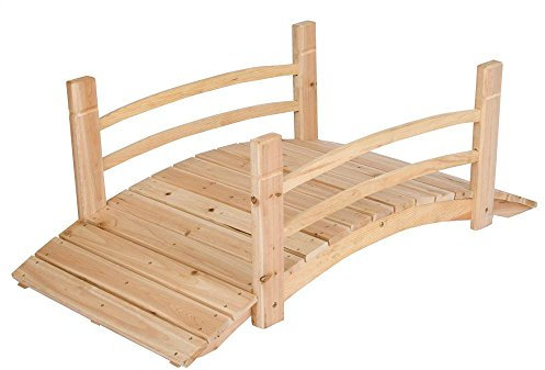 Shine Company 4980N Gartenbrücke aus Zedernholz, mit Seitenschienen, 1,2 m, Natur