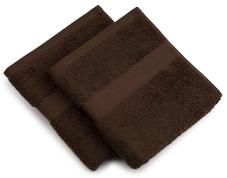 Gözze - New York Handtuch, 2er Set, Weich und saugfähig, 100% Baumwolle, 50 x 100 cm - Mocca