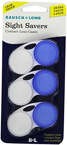 Bausch & Lomb Sight Savers Contact Lens Cases, Colors May Vary 3 Each (Pack of 3)
