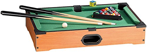 Playtastic Billiard: Mini Billardtisch mit 2 Queues & 16 Kugeln (Mini Billard, Billiard, Kleiner)
