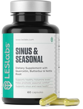 LES Labs Sinus & Seasonal – Sinus Relief, Nasal Health, Balanced Histamine Response, Clear Lungs & Respiratory Health – Butterbur, Quercetin, Nettle Root & Bromelain – Non-GMO Supplement – 60 Capsules