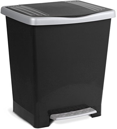 Tatay Cubo de Basura Cocina con Pedal Millenium 21L | Acabado Mate | Interior y Exterior | Para Bolsas de 20L a 30L | Plástico Resistente Libre de BPA | 33,5x30x39 cm, Negro