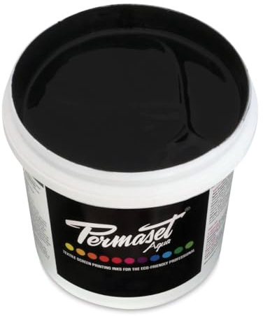 Permaset Aqua 1 Litre Process Black - Screen Printing Ink for Fabric - Ideal Screen Printing Kit for Home Office, Starter Kit, Fabric Paint, Screen Printer and Other Fabric Ink