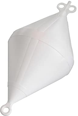 Boote & Yachten Kantschuster Doppelspitzboje │ Ankerboje │ Mooringboje │ Volumen: 24 Liter - Farbe: weiß