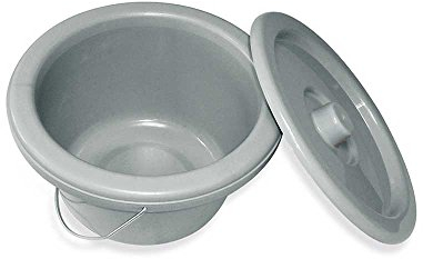 1x Toiletteneimer, Nachtstuhl Toilettenstuhl Hygiene Eimer Deckel Bügel, 7 Liter