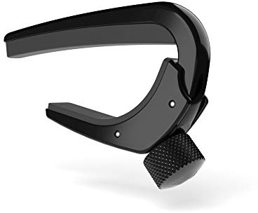D'Addario Guitar Capo for Acoustic and Electric Guitar - Pro Capo - Adjustable Tension - Guitar Accessories - Works for 6 String and 12 String Guitars - Black