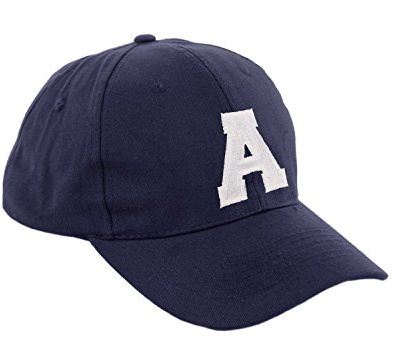 Gorra de béisbol infantil, diseño con letras A-Z, unisex, color azul marino multicolor a Regular