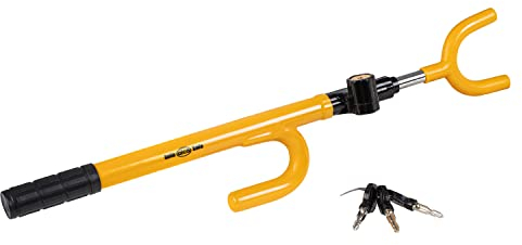 alca® Auto Lenkradsperre Lenkradkralle I Durchmesser Lenkrad von 18-38 cm nutzbar I Lenkradschloss Diebstahlsicherung Wegfahrsperre 3 Sicherheitsschlüssel