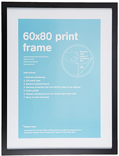 GB Eye Contemporary Wooden Black Picture Frame - 60 x 80cm