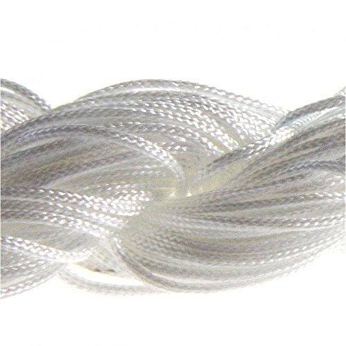 25 Mètres Fil Nylon Cordon bijoux 1 mm pour bracelet perles Shamballa tibétain - Blanc