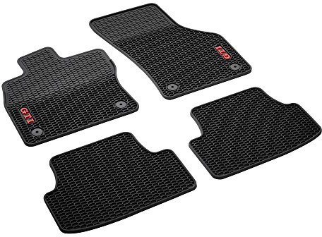 Volkswagen 5GV061550 041 Allwetterfußmatten vorne und hinten GTI Wabendesign, Set of 4, schwarz, aus Gummi