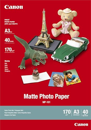 Canon MP-101 - Papel fotográfico A3 (mate, 170g/m2, 40 hojas)
