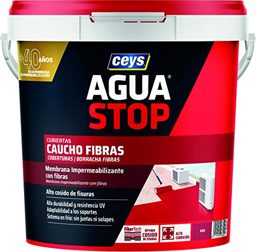 Ceys - AGUASTOP - Caucho acrílico con fibras - Impermeabilizante - 5 KG