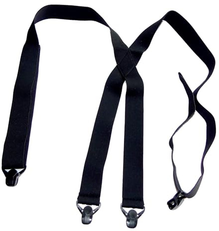 Holdup Suspender Company Traditional X Back Style Under-Ups with the No-Buzz Composite Gripper Clasps (Black 1 1/2)