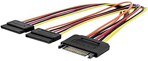 Digitus Assmann Electronic AK-430405-003-M Internes 0,3 m SATA 2 x 15-Pin SATA Stromkabel Schwarz, Rot, Gelb