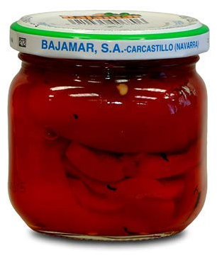 Bajamar - Poivron rouge entier - Idéal pour préparer les tapas les plus savoureuses - Bouteille de 212 ml