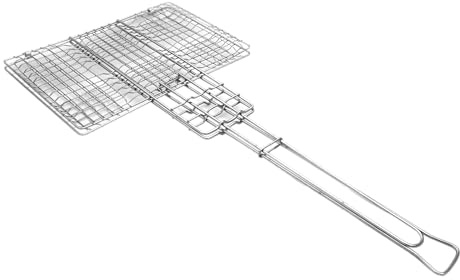 Coghlan's Deluxe Broiler for Camping and Outdoor Grilling – Hinged Chrome-Plated Basket with Locking Handle, Ideal for Portable Cooking and Barbecue Over Open Fires