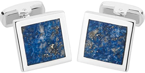 BROOKER Manschettenknöpfe Lapis quadratisch Silber
