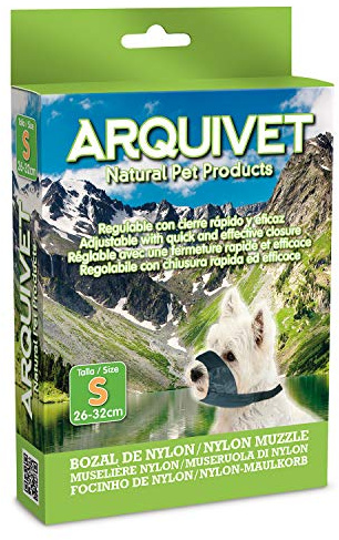Arquivet Bozal para Perros Nylon S Color Negro adiestramiento y Paseo de Nuestros Perros - Protección para Perros pequeños - Accesorios caninos