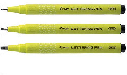 Pilot DR Lettering Pen for Calligraphy - Full Set of 3-1.0mm, 2.0mm, and 3.0mm