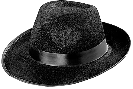 W WIDMANN MILANO Party Fashion 2483S - Gangsterhut, Schwarz, Al Capone, Noir, Hut, Kopfschmuck, Accessoire, Mottoparty, Karneval