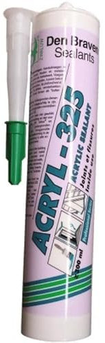 Den Braven Acryl 325 - Mastic Acrylique Joints et Fissures – Intérieur – Pour Escaliers, Murs, Plafonds, Plinthes, Fenêtres, Béton ... – Tous Matériaux – Couleur Pierre Gris – Cartouche de 300 ml