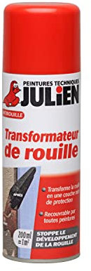 Julien Peinture Stop'Rouille Aérosol - Transformateur de Rouille - Noir 200ml