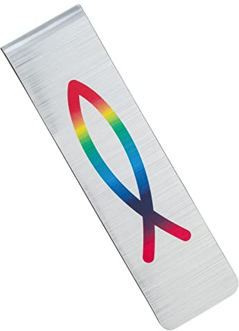 MaMeMi Colorido Marcador de Libros magnético pez Arco Iris [Folio magnético en Elegante Apariencia de Acero Inoxidable] Tamaño aproximado 2,7 x 10 cm