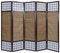 Homestyle4u 90, Paravent 5 teilig Bambus Holz Dunkelbraun Sichtschutz Shoji Raumteiler
