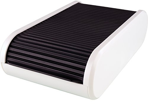 Helit H6218091 - Scatola per biglietti da visita, per circa 300 biglietti da visita, colore: Nero/Bianco