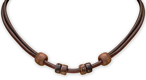 HANA LIMA ® Lederkette Lederband braun verstellbar für eigenen Anhänger Halskette Leder Surferkette