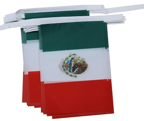 AZ FLAG Flaggirlang Mexiko 4 m 20 flaggor Lätt Polyester 15x10 cm