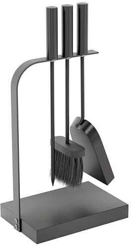 Fire Vida Aston Fire Companion Set, Metal, Black, 4-Piece