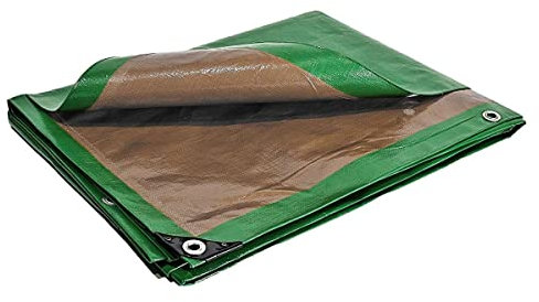 TECPLAST Bâche Toiture 5x8 m HQ250TO Verte et Marron - Haute Performance - Bâche d'étanchéité pour Couvreur et Charpentier
