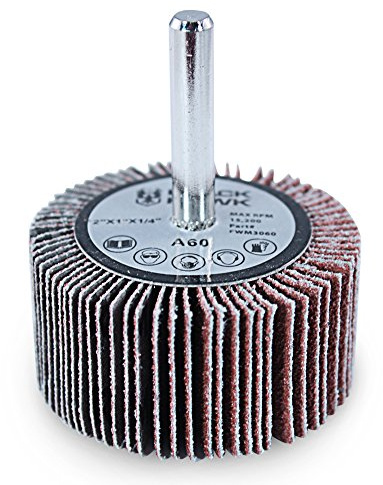 BHA Aluminum Oxide Shank Mounted Flap Wheels, 2” x 1” x 1/4”, 80 Grit - 5 Pack